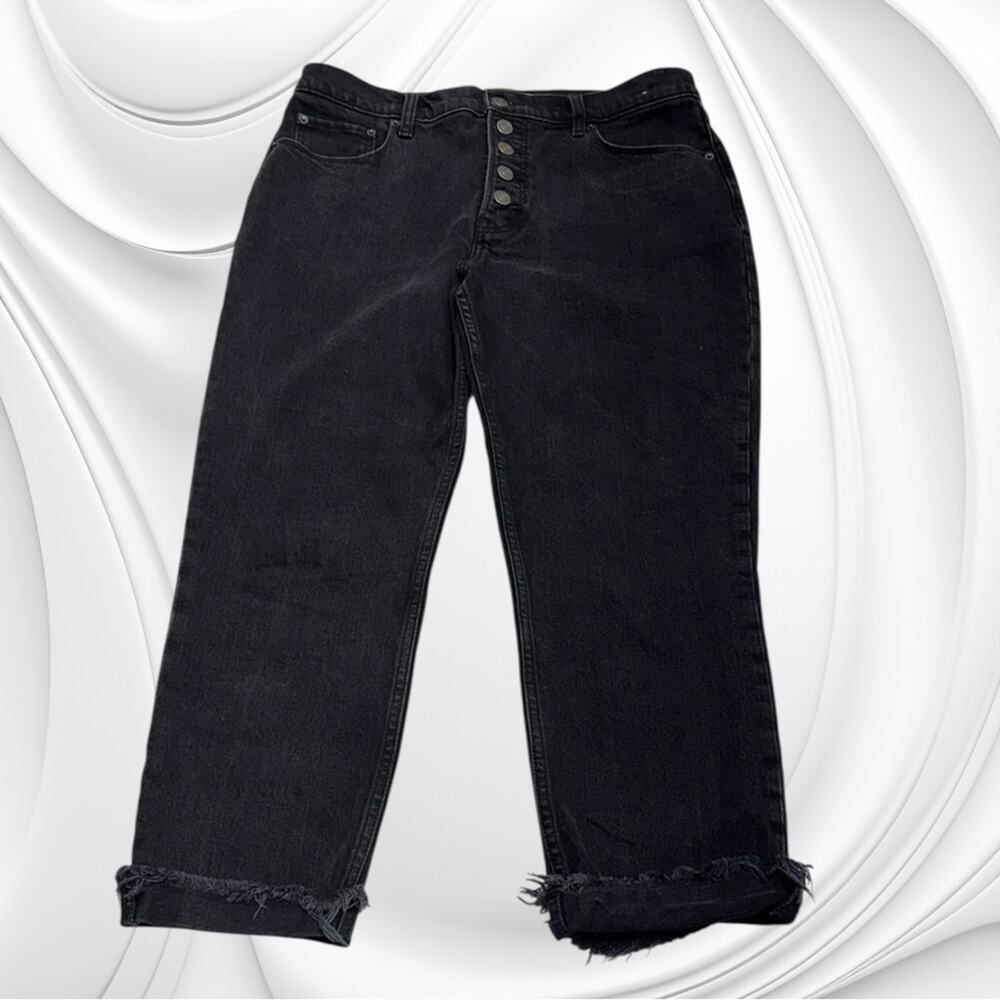ABERCROMBIE & FITCH Women’s 12S Black THE SKINNY HIGH RISE Button Fly Jeans